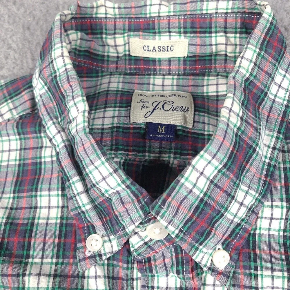 J Crew Shirt Mens Medium Classic Fit Plaid Button‎ Down Multicolor
